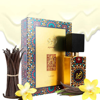 Ajwad Unisex EDP 60 ml Lattafa ( iedvesmots no Roses vanilla Mancera )