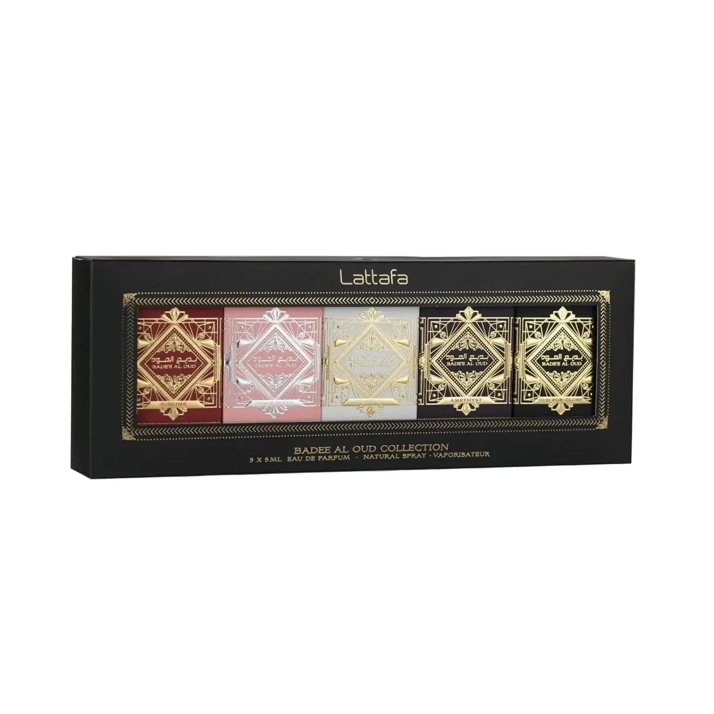 Lattafa Badee Al Oud Discovery Set 5 vienības, katra 5 ml